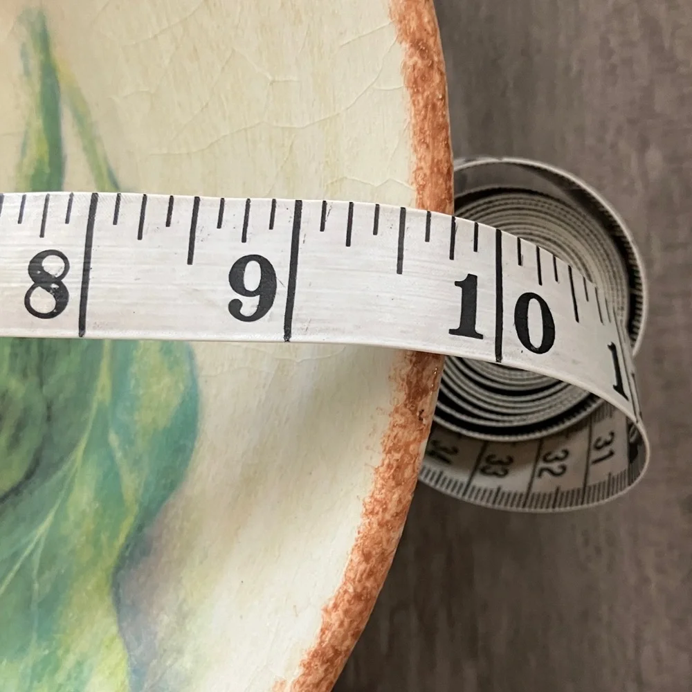 Williams-Sonoma Hand-Painted Eggplant Decorative Bowl - Cream with Green Accent